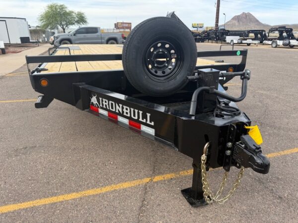 24x102 IronBull Tandem Axle, 14K GVWR, Deckover, Slide in Ramps