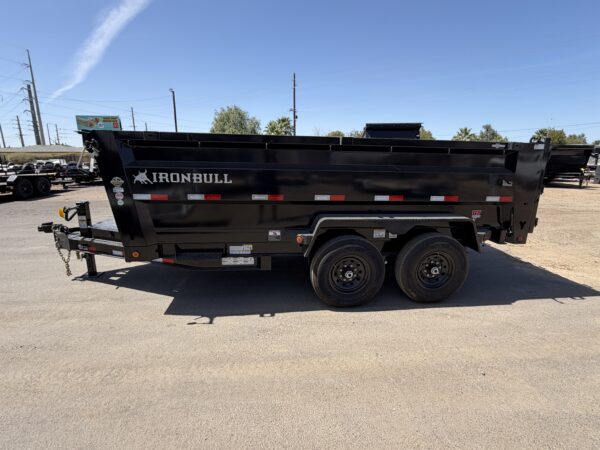 14x83 IronBull Tandem Axle Dump, 15K GVWR, 36" Sides, Solar Charger, 14 Ply Tires