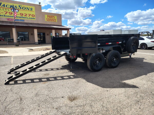 12x72 IronBull Tandem Axle Dump, 14,999 GVWR, 24" Sides, Solar Charger