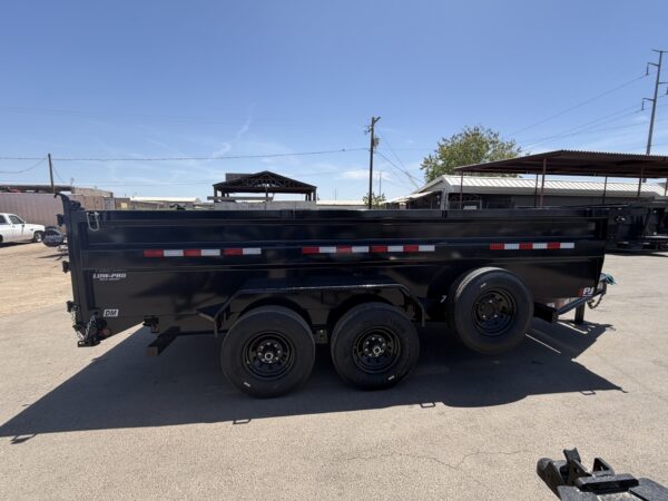 16x83 Tandem Axle, 15,400 GVWR, Low Pro Dump, 36" Sides, 14 Ply Tires