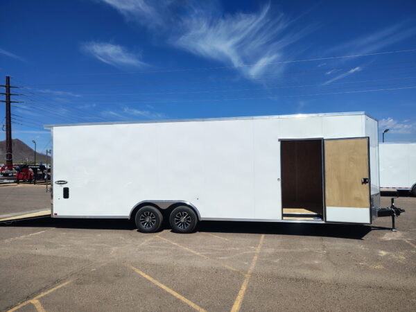 26x8.5 Element SE Flat Top Sloped V-Nose Car Hauler 10K GVWR,  6" Additional Height, Ramp Door