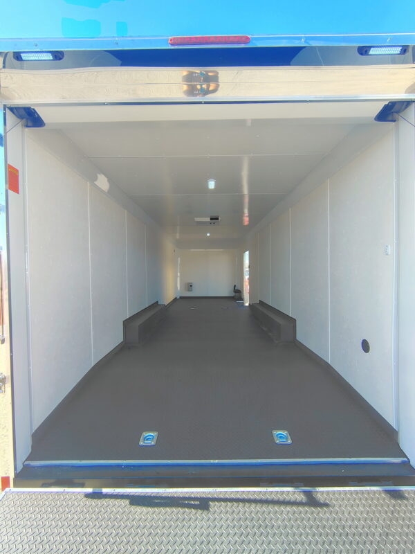 28x8.5 Canyon Race Trailer, 14K GVWR, Ramp Door,  AC/Heat, Elec. Awning