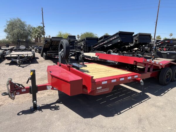 24x8.5 (18'+6') Tilt Bed Wide Body, Drive Over Fender, 17,600 GVWR, 80" Steel Toolbox