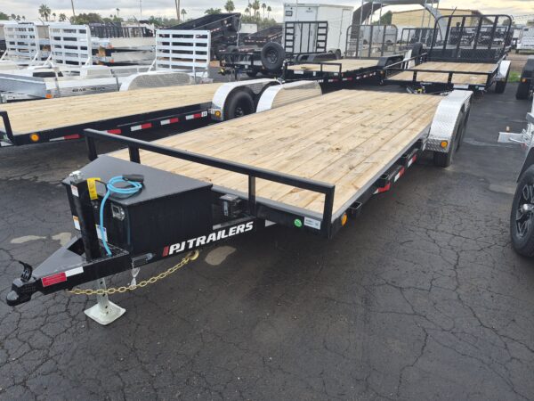 20x83 Tandem Axle, 7K GVWR, Channel Car Hauler w/ Toolbox, 7K Jack Upgrade