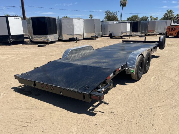 22x83 Tandem Axle, 10K GVWR, Steel Deck Car Hauler, Slide-In Ramps