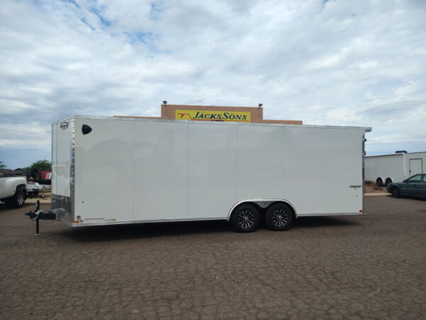 24x8.5 Conquest SE Flat Top Sloped V-Nose Car Hauler, 10K GVWR, Ramp Door