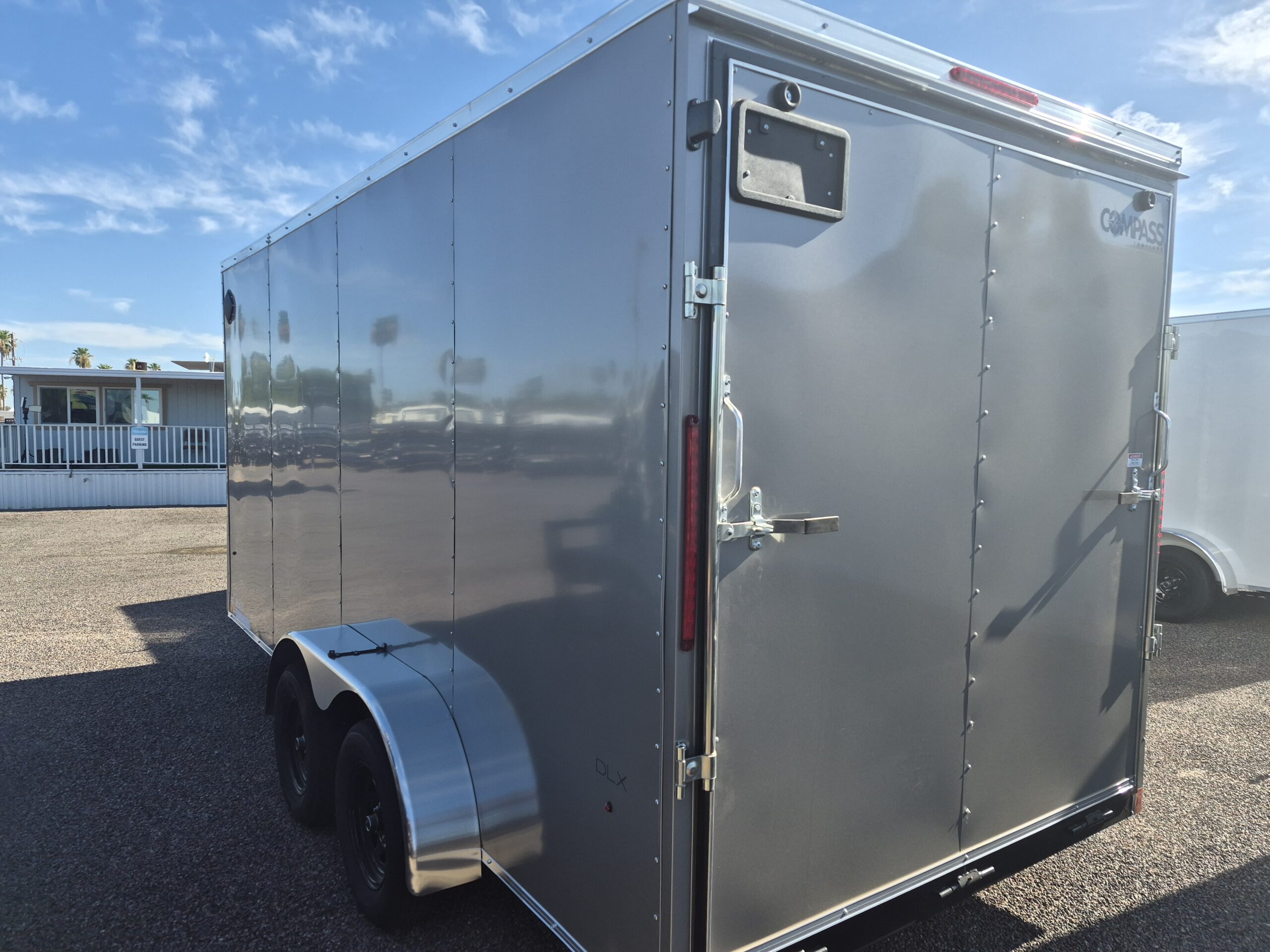 16x7 Indigo DLX, Flat Top V-Nose, 7K GVWR, Ramp Door - Image 3