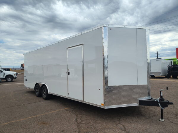 24x8.5 Conquest SE Flat Top Sloped V-Nose Car Hauler, 10K GVWR, Ramp Door