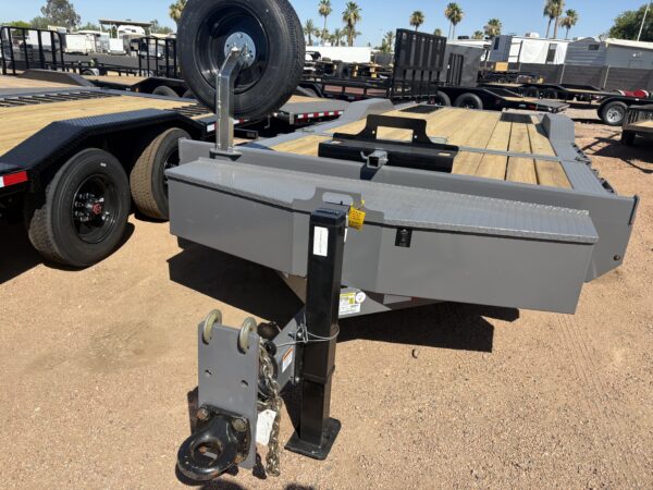 24x8.5 (18'+6') Tilt Bed Wide Body, Drive Over Fender, 17,600 GVWR, Pallet Fork Holder, 80" Steel Toolbox, Winch Package