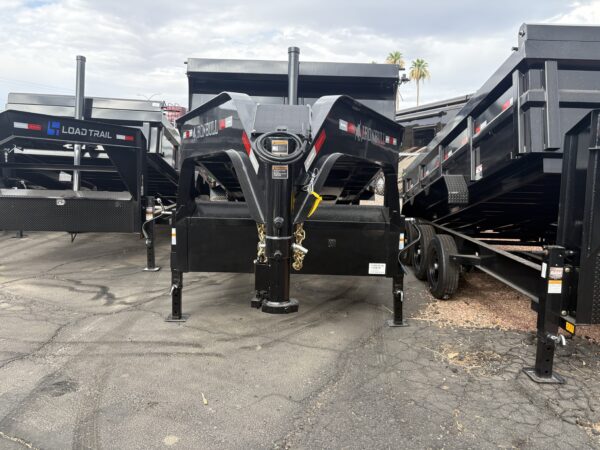 16x83 IronBull Gooseneck, Tandem Axle Dump, 15K GVWR, 36" Sides, Telescopic Cylinder, Solar Charger, 14 Ply Tires