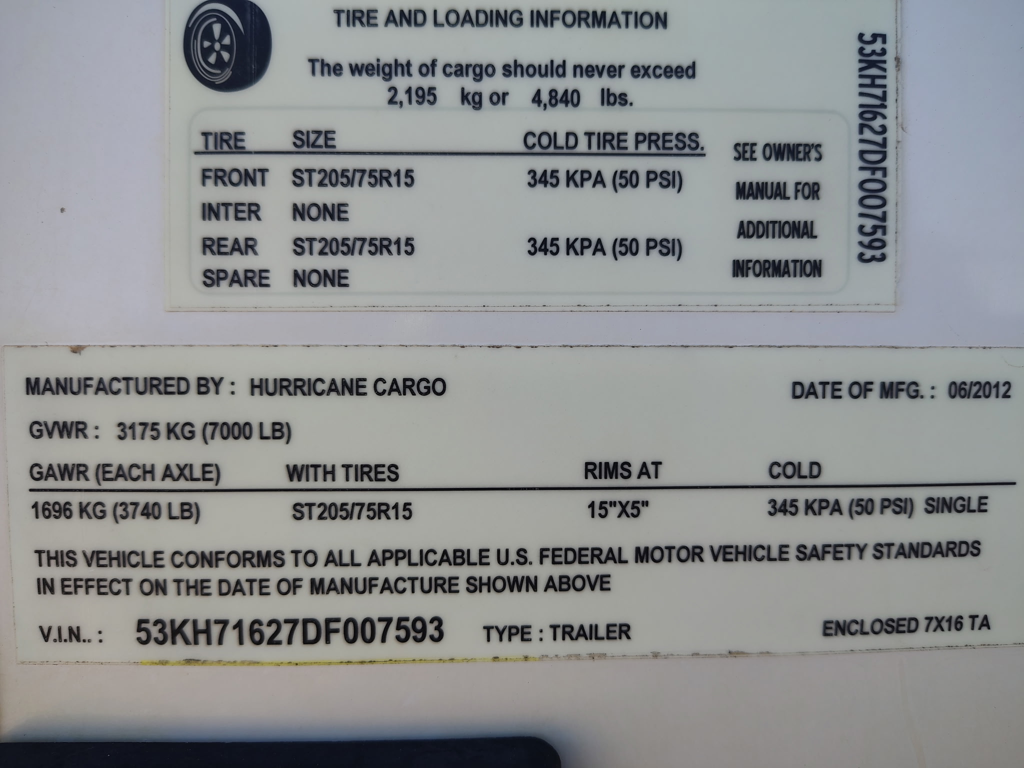 16 x 7 Tandem Axle, Enclosed Cargo, 7K GVWR - Image 10