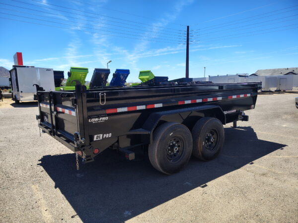 14x83 Tandem Axle, 15,400 GVWR, Low Pro Dump, 24" Sides, Solar Charger, 14 Ply Tires