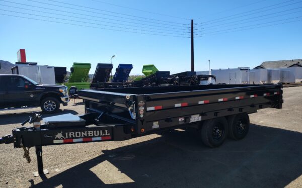 16x96 IronBull Tandem Axle Deckover Dump, 15K GVWR, 18" Fold Down Sides