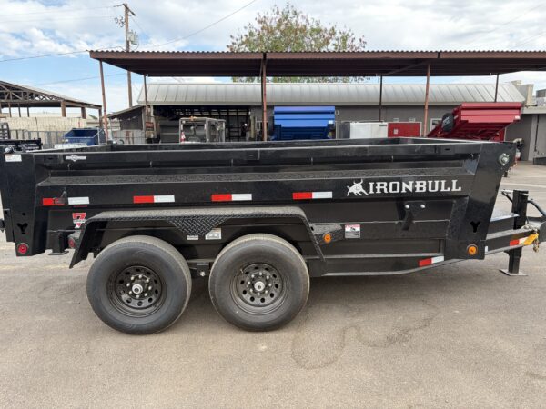 12x83 IronBull Tandem Axle Dump, 15K GVWR, 24" Sides, Solar Charger