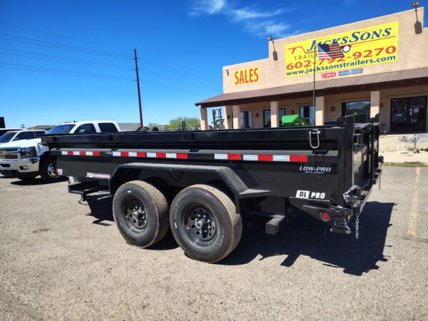 14x83 Tandem Axle, 15,400 GVWR, Low Pro Dump, 24" Sides, Solar Charger, 14 Ply Tires