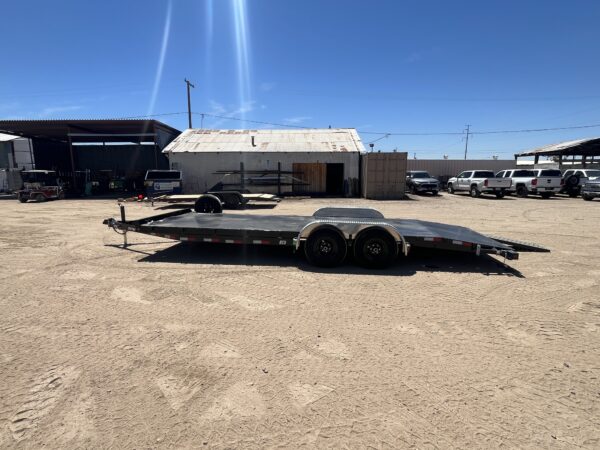 22x83 Tandem Axle, 10K GVWR, Steel Deck Car Hauler, Slide-In Ramps