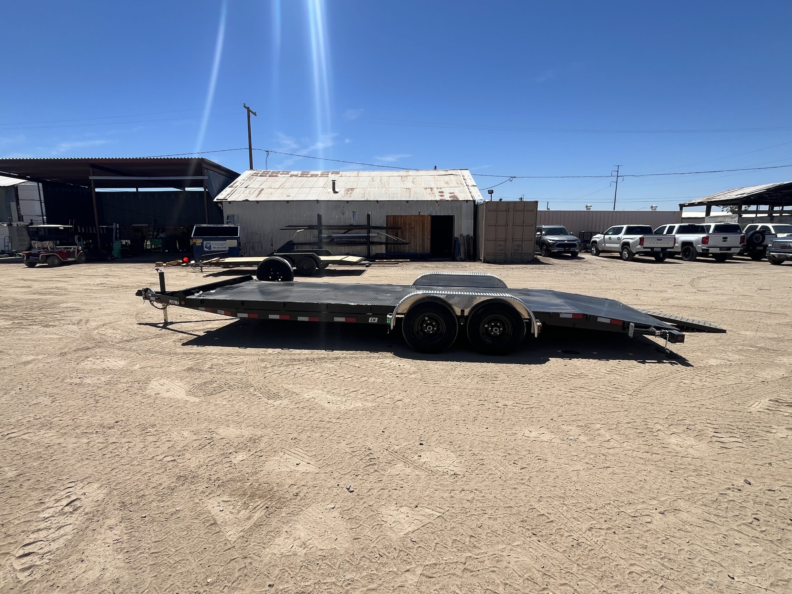 22x83 Tandem Axle, 10K GVWR, Steel Deck Car Hauler, Slide-In Ramps - Image 7