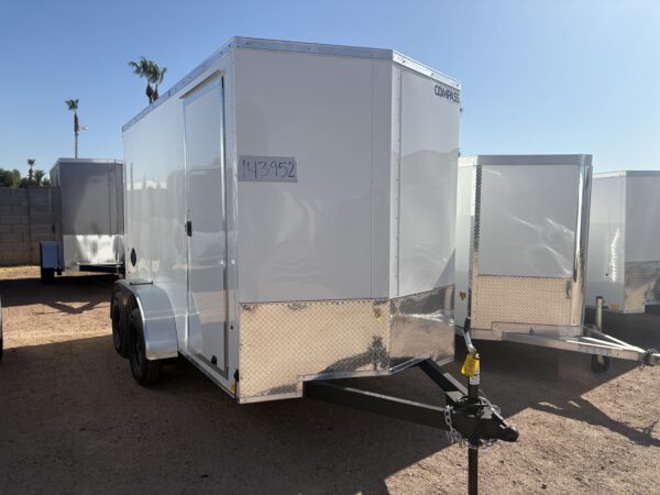 12x6 Indigo DLX, Flat Top V-Nose, 7K GVWR, Ramp Door