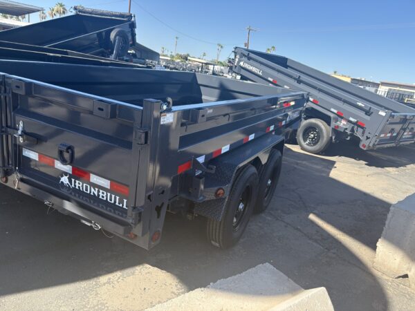 14x83 IronBull Tandem Axle Dump, 15K GVWR, 36" Sides, Solar Charger, 14 Ply Tires