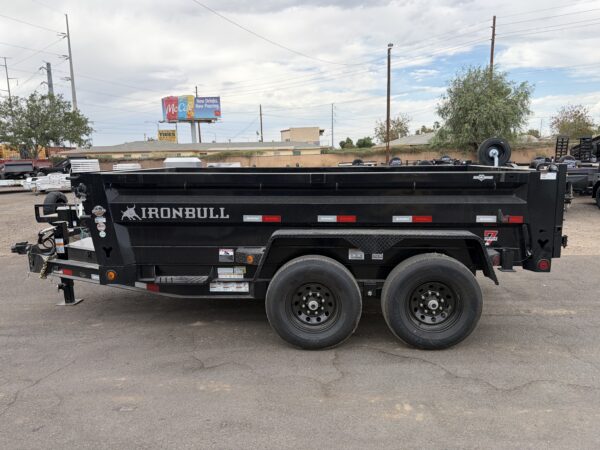 12x83 IronBull Tandem Axle Dump, 15K GVWR, 24" Sides, Solar Charger