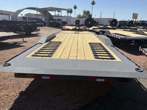 24x8.5 (18'+6') Tilt Bed Wide Body, Drive Over Fender, 17,600 GVWR, Pallet Fork Holder, 80" Steel Toolbox, Winch Package