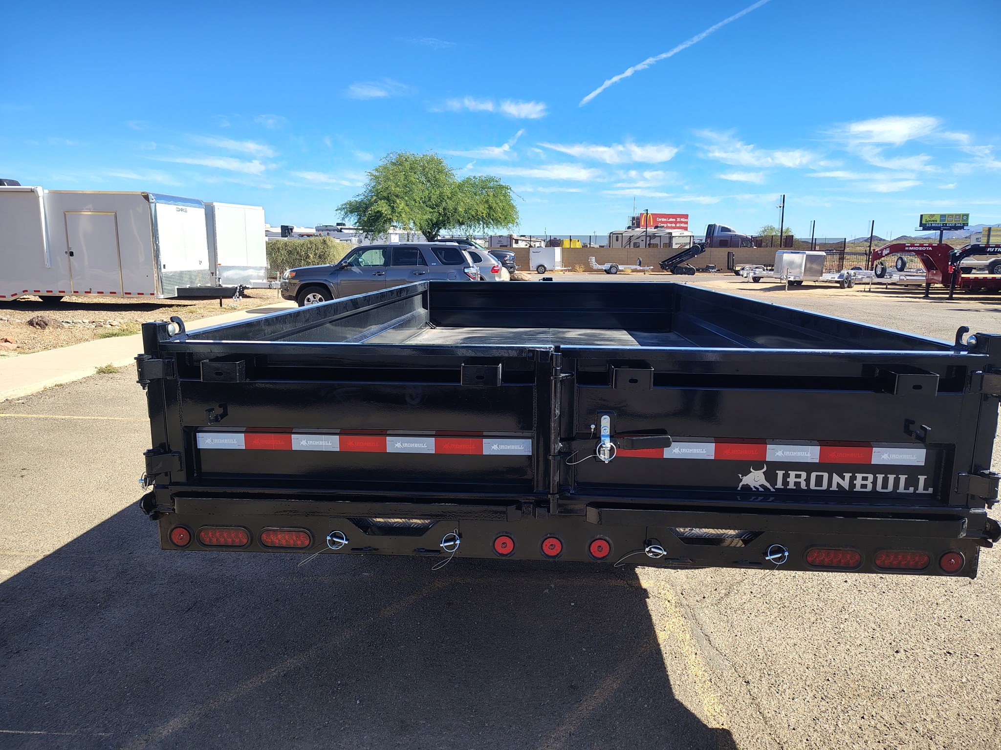 16x96 IronBull Tandem Axle Deckover Dump, 15K GVWR, 18" Fold Down Sides, Hydraulic Jack - Image 9