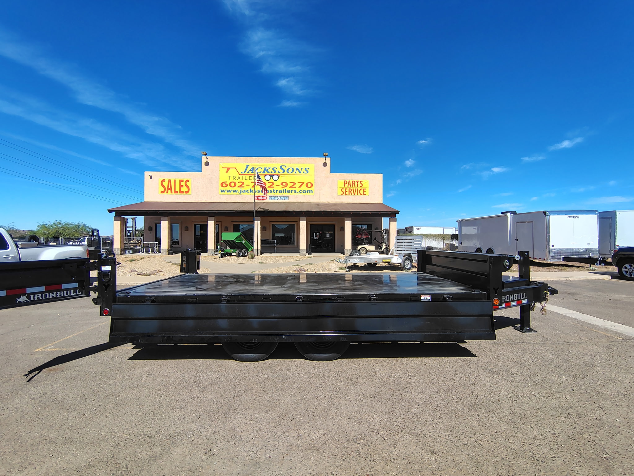 16x96 IronBull Tandem Axle Deckover Dump, 15K GVWR, 18" Fold Down Sides, Hydraulic Jack - Image 2