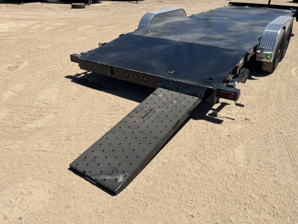 22x83 Tandem Axle, 10K GVWR, Steel Deck Car Hauler, Slide-In Ramps