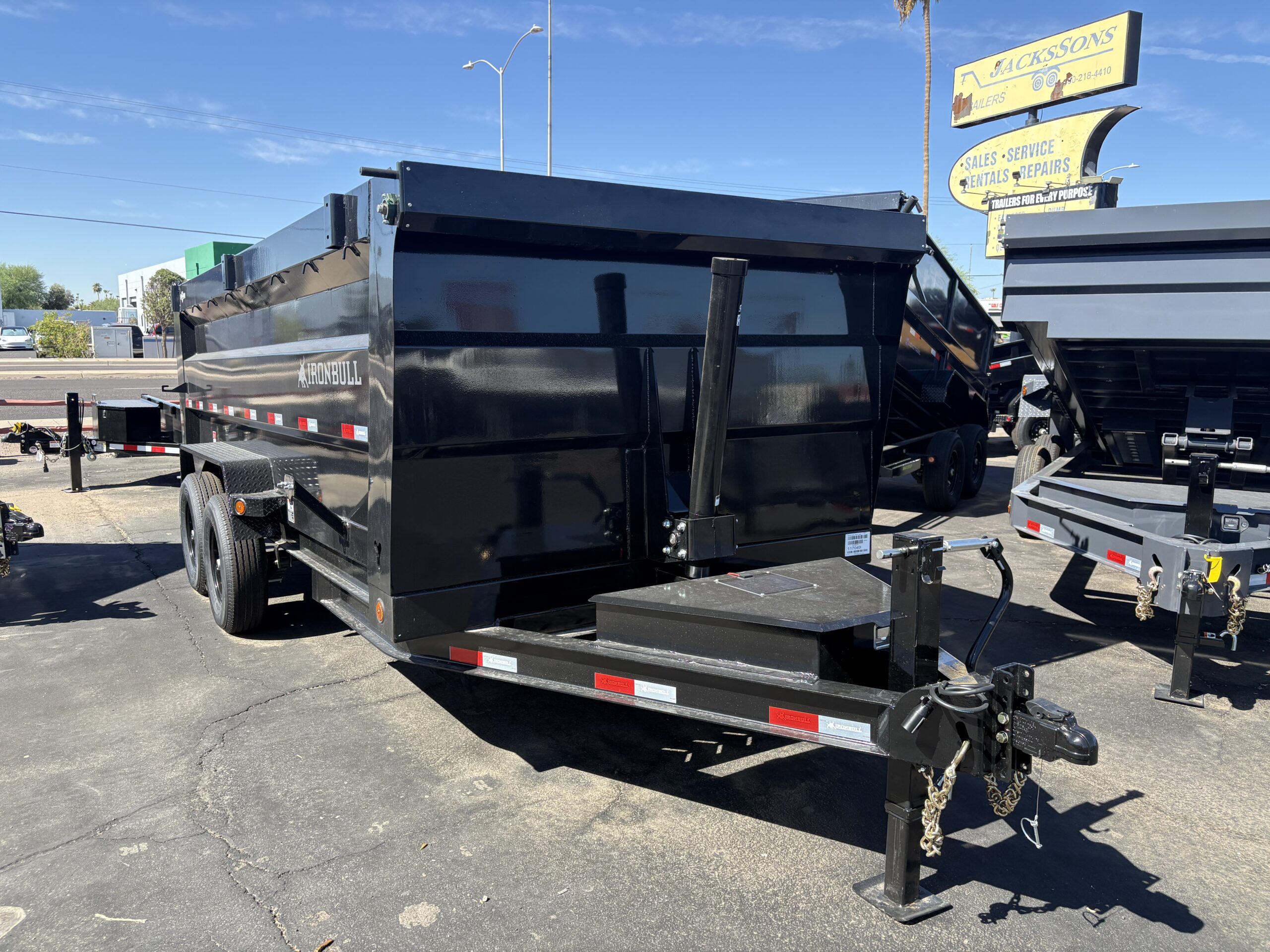 16x83 IronBull Tandem Axle Dump, 15K GVWR, 48" Sides, Telescopic Cylinder, Solar Charger, 14 Ply Tires - Image 2
