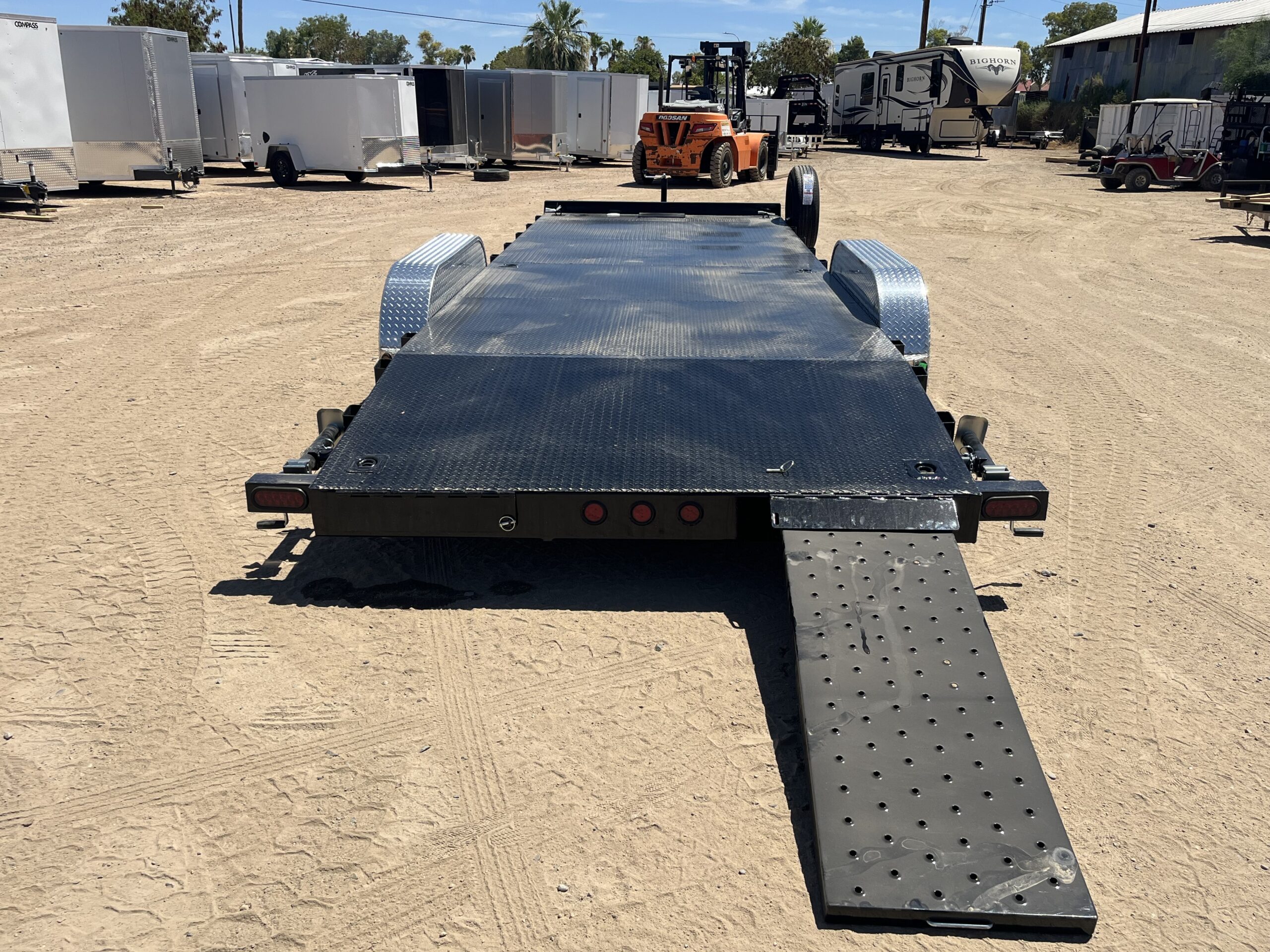 22x83 Tandem Axle, 10K GVWR, Steel Deck Car Hauler, Slide-In Ramps - Image 6