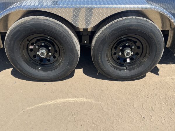 22x83 Tandem Axle, 10K GVWR, Steel Deck Car Hauler, Slide-In Ramps