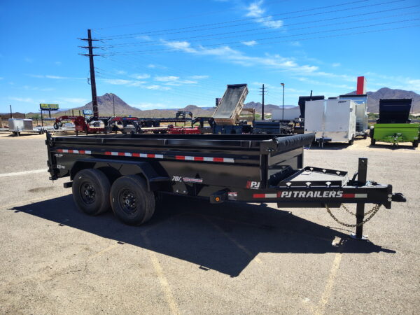 14x83 Tandem Axle, 15,400 GVWR, Low Pro Dump, 24" Sides, Solar Charger, 14 Ply Tires