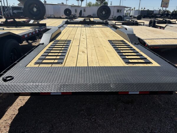 22x8.5 (18'+4') Tilt Bed Wide Body, 17,600 GVWR, Winch Package, 80" Steel Toolbox