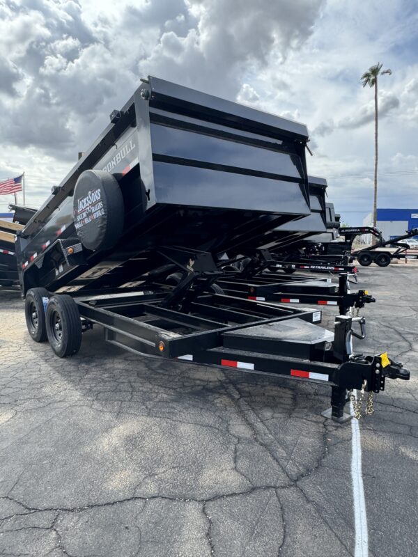 14x83 IronBull Tandem Axle Dump, 15K GVWR, 36" Sides, Solar Charger, 14 Ply Tires