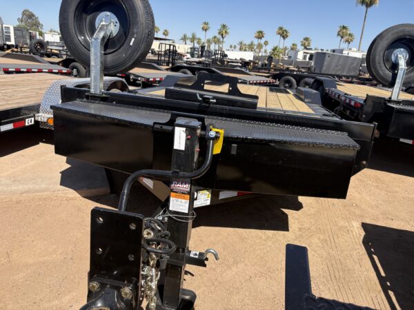 22x8.5 (18'+4') Tilt Bed Wide Body, 17,600 GVWR, Winch Package, 80" Steel Toolbox