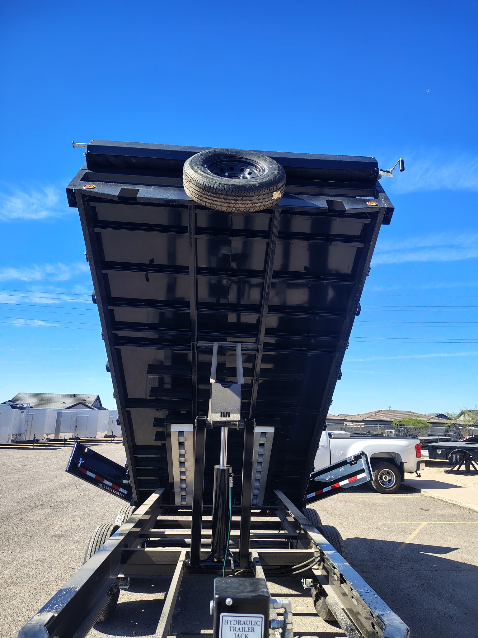 16x96 IronBull Tandem Axle Deckover Dump, 15K GVWR, 18" Fold Down Sides, Hydraulic Jack - Image 4