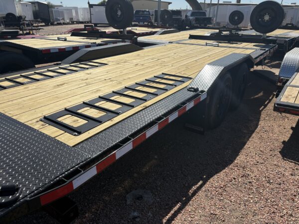 22x8.5 (18'+4') Tilt Bed Wide Body, 17,600 GVWR, Winch Package, 80" Steel Toolbox