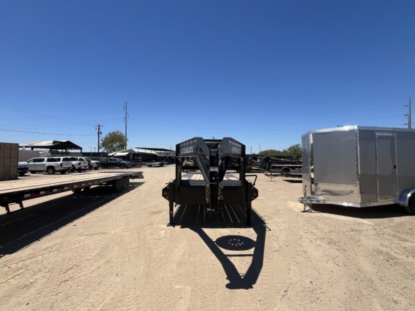 25' Gooseneck Low-Pro Flatdeck with Singles, 15,680 GVWR, Monster Ramps