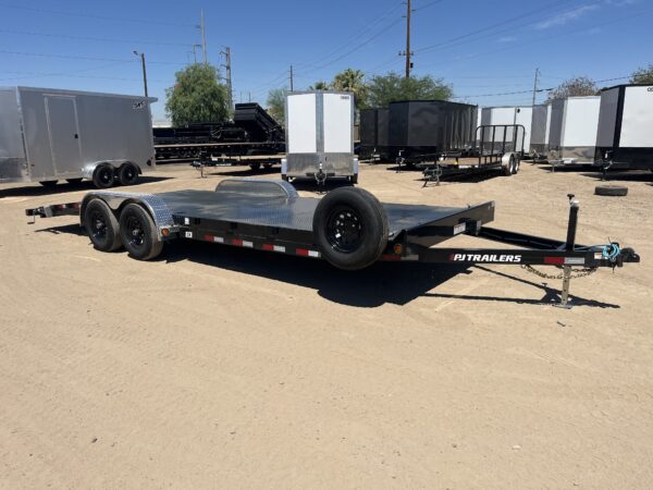 22x83 Tandem Axle, 10K GVWR, Steel Deck Car Hauler, Slide-In Ramps
