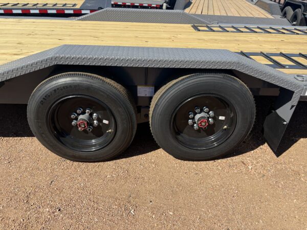 24x8.5 (18'+6') Tilt Bed Wide Body, Drive Over Fender, 17,600 GVWR, Pallet Fork Holder, 80" Steel Toolbox, Winch Package