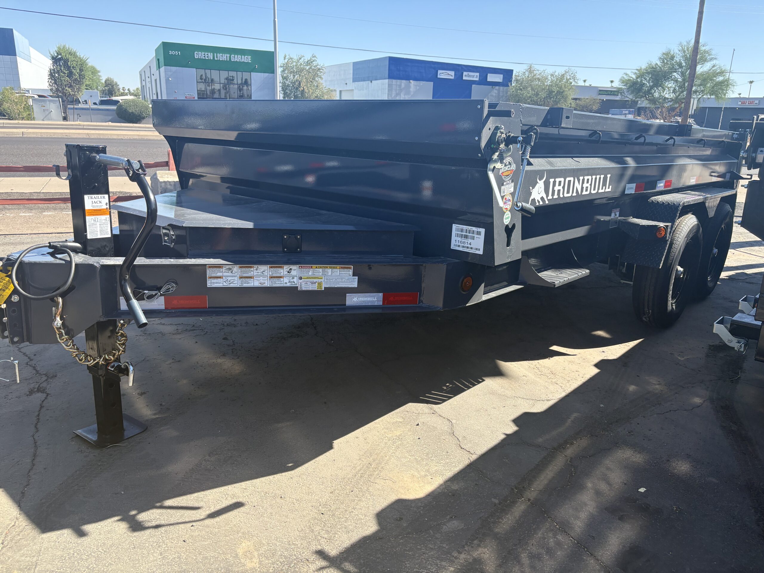 14x83 IronBull Tandem Axle Dump, 15K GVWR, 36" Sides, Solar Charger, 14 Ply Tires - Image 2