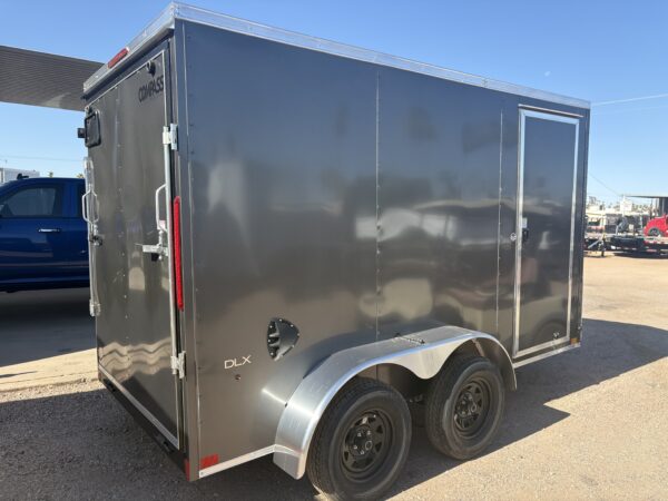 12x6 Indigo DLX, Flat Top V-Nose, 7K GVWR, Ramp Door