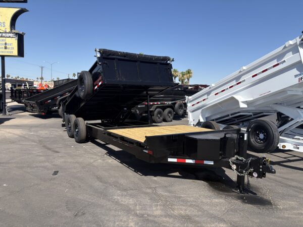 20x7 (14'+6') Flat Front Rear Dump, 15,400 GVWR, 40" Steel Toolbox