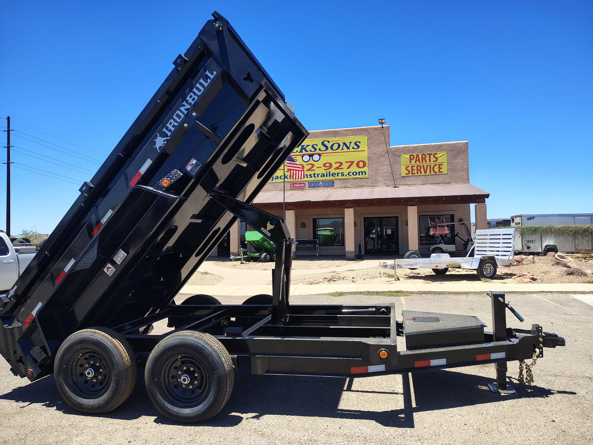 12x72 IronBull Tandem Axle Dump, 15K GVWR, 24" Sides, Solar Charger - Image 3