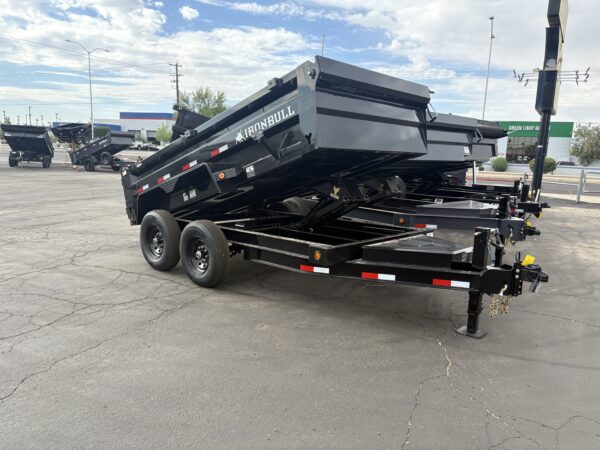 12x72 IronBull Tandem Axle Dump, 15K GVWR, 24" Sides, Solar Charger