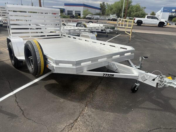 12x77 All Aluminum, 3K GVWR, Heavy Single Axle, W/ Bi-Fold Tailgate (7712H-S-BT)