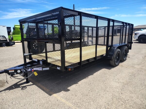 16x83 Landscape Tandem Axel, 7K GVWR, 4' Expanded Metal Sides
