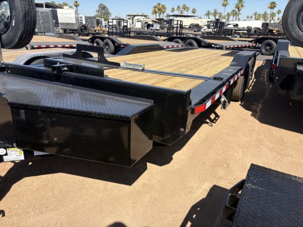 22x8.5 (18'+4') Tilt Bed Wide Body, 17,600 GVWR, Winch Package, 80" Steel Toolbox
