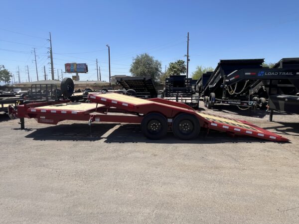24x8.5 (18'+6') Tilt Bed Wide Body, Drive Over Fender, 17,600 GVWR, 80" Steel Toolbox