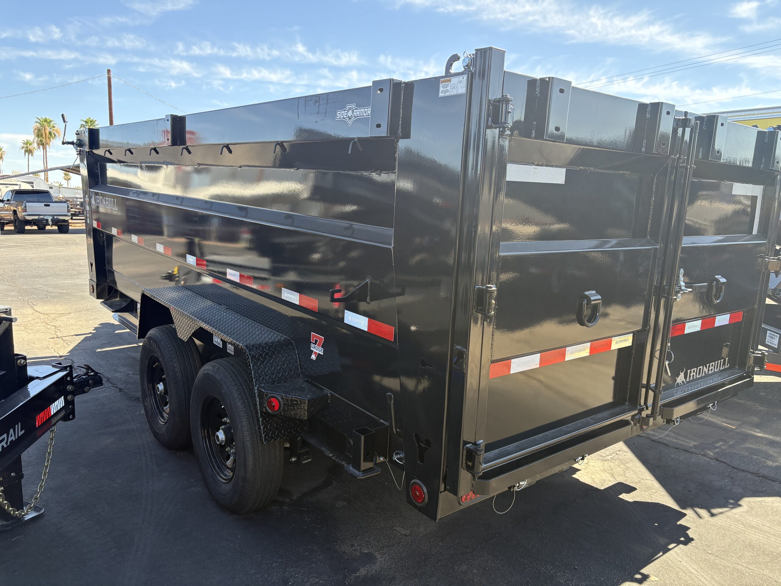 16x83 IronBull Tandem Axle Dump, 15K GVWR, 48" Sides, Telescopic Cylinder, Solar Charger, 14 Ply Tires - Image 5